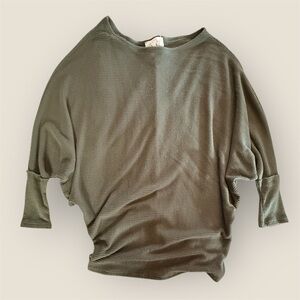Olive Green Women's Top with dolman sleeves